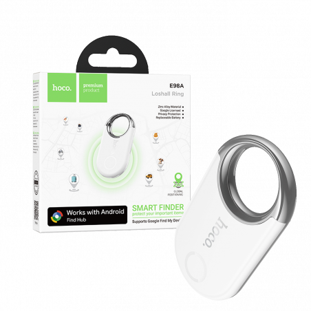 hoco. Inteligentni lokator uređaja, Google Find My Device - E98A Starry, White