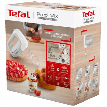 Tefal Ručni mikser, 450 W, 5 brzina + turbo, Prep'Mix - HT450B38