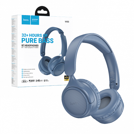 hoco. Slušalice bežične, Bluetooth / AUX - W66 Blue