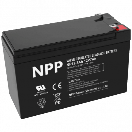 NPP Baterija akumulatorska, 12V / 7Ah - NPP NP12V-7Ah