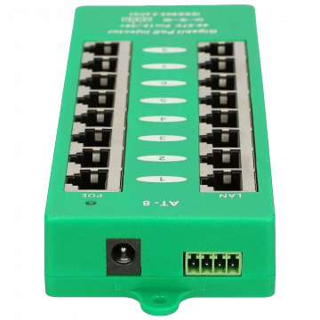 Extralink PoE Injector sa 8 Gigabit 802.3at/af porta, Mode A, aktivni - 8 Port Gigabit PoE Injector
