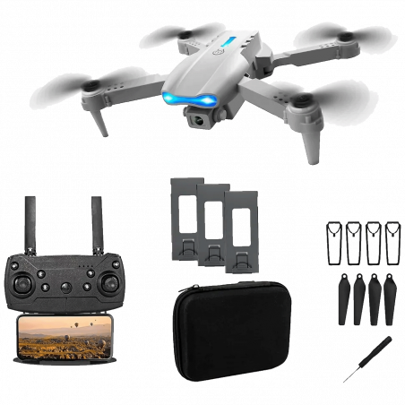 Extralink Dron, kamera FullHD, 1800mAh, 3 baterije, WiFi - E99 Pro Drone Set+3 batteries+case