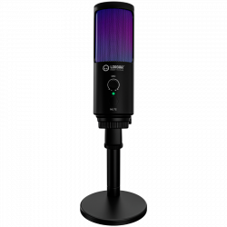 LORGAR SMP40, RGB Microphone with external mute button and metal stand, Black