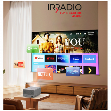 IRRADIO Pametni projektor, 4K UltraHD, 800 ANSI, WiFi, BT, Android - VDP-IR Smart 800 4K
