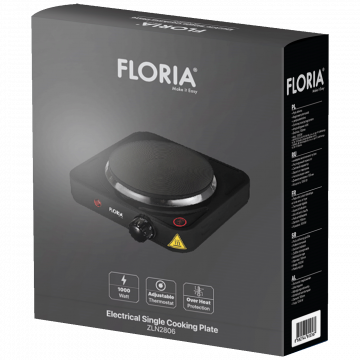 Floria Električno kuhalo , 1 ploča - 15 cm, 1000 W, crna - ZLN2806