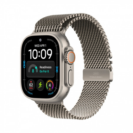Apple Watch Ultra 4 49mm Titanium Case with Natural Titanium Milanese Loop – M mja94se