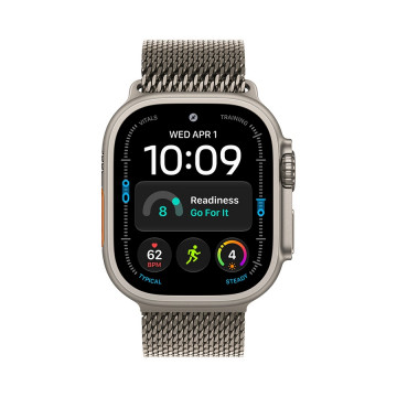 Apple Watch Ultra 4 49mm Titanium Case with Natural Titanium Milanese Loop – M mja94se