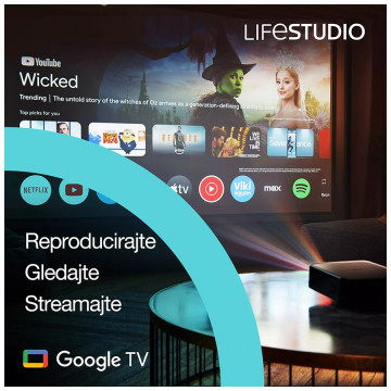 Projektor Epson Lifestudio Pop EF-61W. 3LCD.Laser Full HD. Android TV. 700 lumena, Sound by Bose, Google TV, prijenosni, Sound b