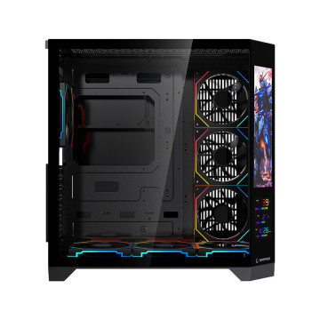 Kućište gaming RAMPAGE NOVA V2 9.16′ LCD Display Hub Controller Black 7x12cm ARGB Pwm Fan, 43432