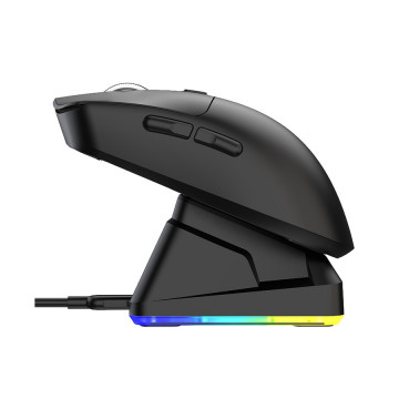 Miš gaming RAMPAGE Aeris Wireless RGB Charging Stand Black 24000 DPI 3311 Sensor Rechargeable 80 Million Huano Switch, 43356