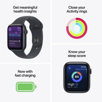 Apple Watch SE 3 GPS 40mm Midnight Aluminium Case with Midnight Sport Band – M/L MEHC4RK/A 2Y
