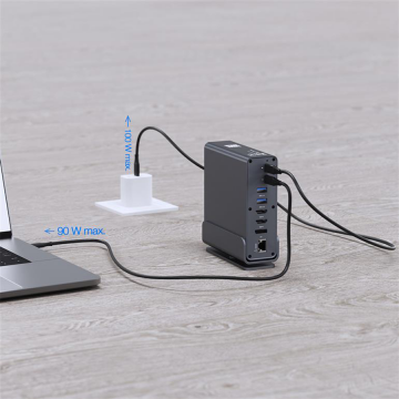 Docking station GEMBIRD USB Type-CF 15-in-1 multi-port HDMIx2 + DisplayPort + PD + card reader + GigaLAN + 3.5 mm audio, grey A-