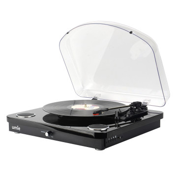 Gramofon UMIE Vintage Turntable BEMOL ,BLACK Music Box 10 W sa BT IN, BT OUT, RCA, USB, 42876