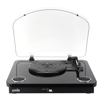 Gramofon UMIE Vintage Turntable BEMOL ,BLACK Music Box 10 W sa BT IN, BT OUT, RCA, USB, 42876