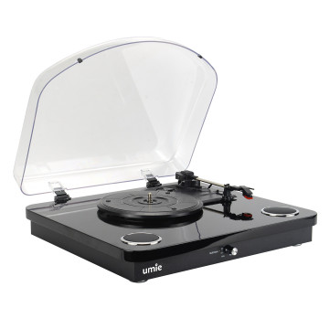 Gramofon UMIE Vintage Turntable BEMOL ,BLACK Music Box 10 W sa BT IN, BT OUT, RCA, USB, 42876