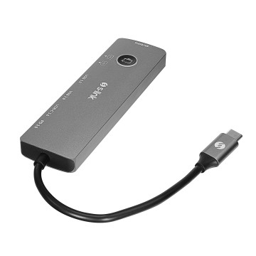 Docking station S-link SW-U707 USB adapter Type-C 7 in 1 2*USB 3.0, 1*Type-C 3.1, 1*PD, 1* HDMI 4K60HZ, SD and TF Type C Hub Ada