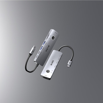 Docking station S-link SW-U707 USB adapter Type-C 7 in 1 2*USB 3.0, 1*Type-C 3.1, 1*PD, 1* HDMI 4K60HZ, SD and TF Type C Hub Ada
