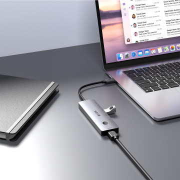 Docking station S-link SW-U707 USB adapter Type-C 7 in 1 2*USB 3.0, 1*Type-C 3.1, 1*PD, 1* HDMI 4K60HZ, SD and TF Type C Hub Ada