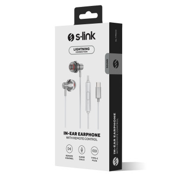 S-Link slušalice sa mikrofonom in-ear USB-C, Type-C, SL-TPK03 white, 39568