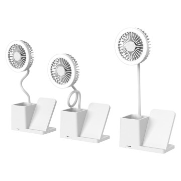 Wireless punjač sa lampom i ventilatorom S-link SL-M9055 White TypeC 10W, 37533