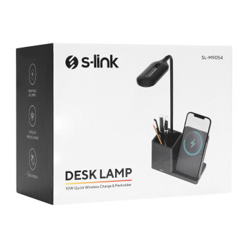 Wireless punjač sa lampom S-link SL-M9054 Black TypeC 10W Charger, 37531