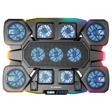 Postolje za notebook gaming RAMPAGE S50 Glacier Black RGB Lighting, 11 Fans, LCD Display, 1 Type C, 1 USB Port, 42328