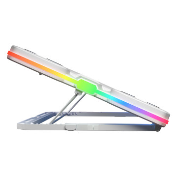 Postolje za notebook gaming RAMPAGE S50 Glacier White RGB Lighting, 11 Fans, LCD Display, 1 Type C, 1 USB Port, 43332