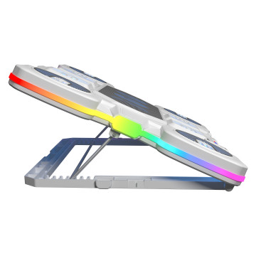 Postolje za notebook gaming RAMPAGE S50 Glacier White RGB Lighting, 11 Fans, LCD Display, 1 Type C, 1 USB Port, 43332