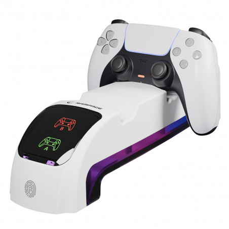 Charging Station gaming RAMPAGE RP-PS5 S RGB Lighted Headphone Stand with PlayStation 5 Slim Compatible Fast Charging Station, 4