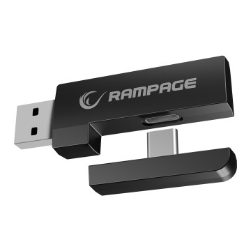 Slušalice sa mikrofonom RAMPAGE RETSU Black/Grey Wireless 2.4G Bluetooth Fabric and Leather Protein Earpad, 42412