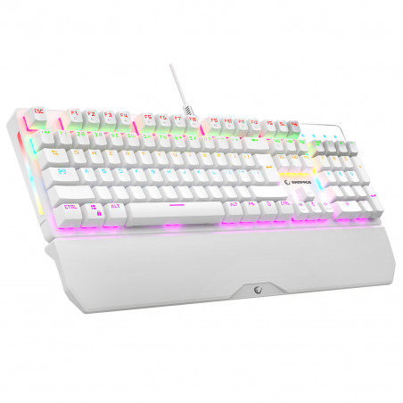 Tastatura gaming RAMPAGE KB-R86 UMBRA White USB Rainbow Illuminated Blue Switch US Layout English Mechanical Gaming Keyboard, 42