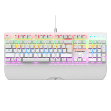 Tastatura gaming RAMPAGE KB-R86 UMBRA White USB Rainbow Illuminated Blue Switch US Layout English Mechanical Gaming Keyboard, 42