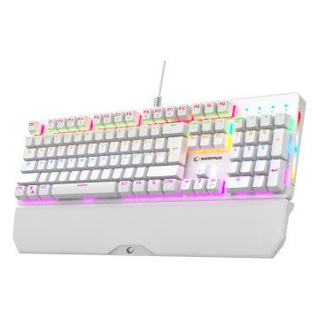 Tastatura gaming RAMPAGE KB-R86 UMBRA White USB Rainbow Illuminated Blue Switch US Layout English Mechanical Gaming Keyboard, 42