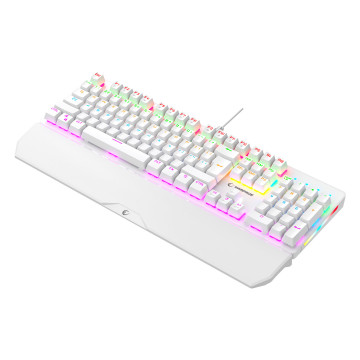 Tastatura gaming RAMPAGE KB-R86 UMBRA White USB Rainbow Illuminated Blue Switch US Layout English Mechanical Gaming Keyboard, 42