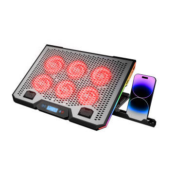 Postolje za notebook gaming Rampage BLIZZARD R7 6 FAN LCD SCREEN 2 USB SOCKET 13″-15.6″ Notebook Cool Stand, 42032