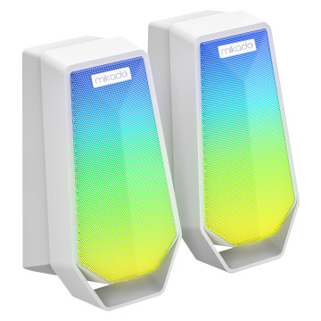 Zvučnici 2.0 gaming Mikado MD-188 2.0 5W*2 Bluetooth White RGB illuminated USB cable USB 5V 5V speaker speaker, 41682