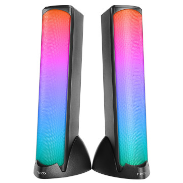 Zvučnici 2.0 gaming Mikado MD-183 2.0 3W*2 Bluetooth Black RGB illuminated USB 3.5mm USB 5V 5V speaker speaker, 40234