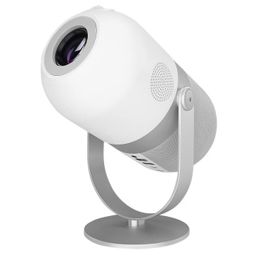 Projektor EVEREST PJ09 White Mini Portable 1280*720P 4500 Lumens 150 ANSIL Android 9.0 Screen Mirroring Metal Tripod HD Projecto