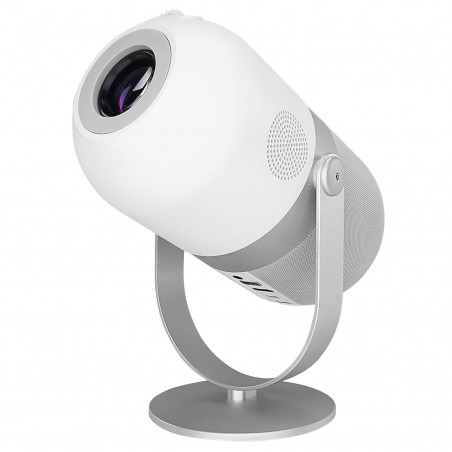 Projektor EVEREST PJ09 White Mini Portable 1280*720P 4500 Lumens 150 ANSIL Android 9.0 Screen Mirroring Metal Tripod HD Projecto