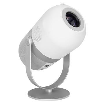 Projektor EVEREST PJ09 White Mini Portable 1280*720P 4500 Lumens 150 ANSIL Android 9.0 Screen Mirroring Metal Tripod HD Projecto