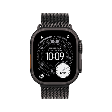 Apple Watch Ultra 3 49mm Black Titanium Case Milanese Loop M MF1Q4AF/A