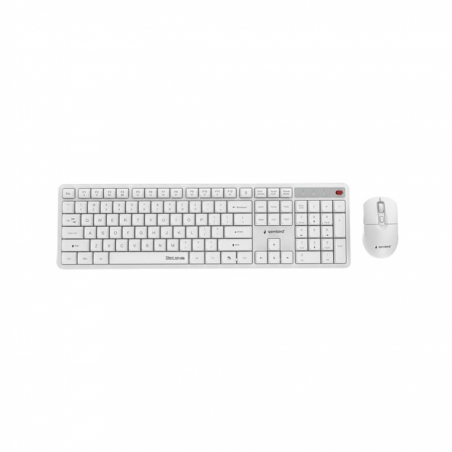 Tastatura + miš wireless GEMBIRD KBS-WMS-01-W, Silent key Pro Business desktop set, white, US layout