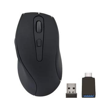 Miš SPEEDLINK AXON Silent & Antibacterial Rechargeable Mouse – Wireless, USB-A/-C, rubber-black, SL-630004-RRBK