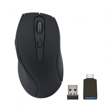 Miš SPEEDLINK AXON Silent & Antibacterial Rechargeable Mouse – Wireless, USB-A/-C, rubber-black, SL-630004-RRBK