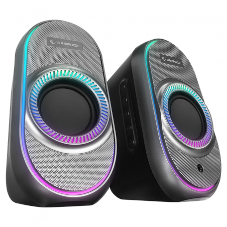 Zvučnici 2.0 gaming RAMPAGE RMS-X3 2.0 6W Bluetooth Enabled Black Multimedia RGB Lighted Gaming USB Speaker, 39543