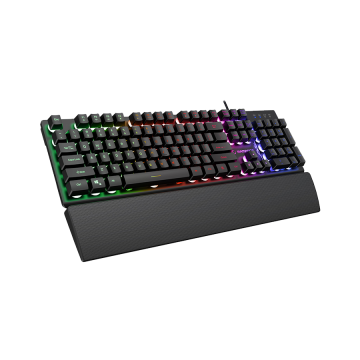 Tastatura + miš gaming RAMPAGE KM-RX7 FORTUNA V2 Rainbow Backlit USB Black Gaming Combo US Layout English Gaming Keyboard 12800 