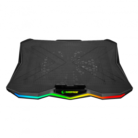 Postolje za notebook gaming Rampage AD-RC8 SHOWY Black 180mm Fan 15-17″ RGB Light Notebook Cooling Stand, 33450