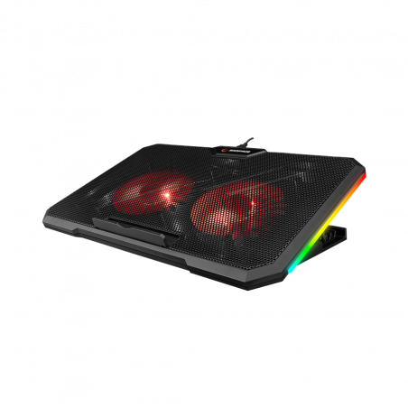 Postolje za notebook gaming Rampage AD-RC12 GAMEZONE Black 2 Fan 2 USB RGB Illuminated 15″-17″ Notebook Cooler Stand, 36323