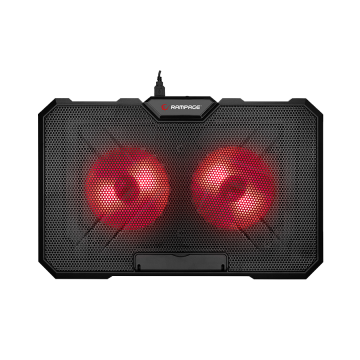 Postolje za notebook gaming Rampage AD-RC12 GAMEZONE Black 2 Fan 2 USB RGB Illuminated 15″-17″ Notebook Cooler Stand, 36323