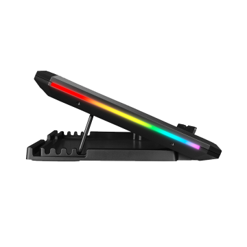 Postolje za notebook gaming Rampage AD-RC12 GAMEZONE Black 2 Fan 2 USB RGB Illuminated 15″-17″ Notebook Cooler Stand, 36323